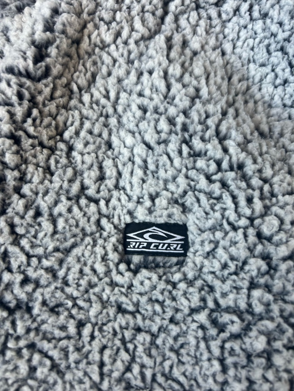 Rip Curl Gray Sherpa Teddy Quarter-Zip Pullover - Picture 3 of 3